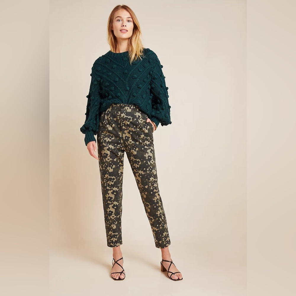 Anthropologie AMANDI Floral Camo High Rise Ankle Pants – NWT